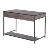 43.3"W x 21.6"D x 29.3"H Computer Desk with One Drawer, Walnut & Black