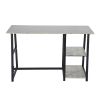 47.4"W X 19.7"D X 28.9"H Wooden Desk with 2 Storage Racks - GREY & BLACK