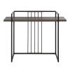 47.2" L Square Console Table - WALNUT & BLACK