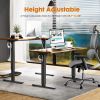 Electric Height Adjustable Standing Desk,Sit to Stand Ergonomic Computer Desk,Brown,40'' x 24"