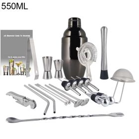 Boston Cocktail Shaker Bar Tools Wine Mixer Set (Option: Black-550ml No Rack)