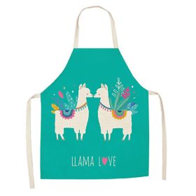 Cartoon Alpaca Cactus Cotton Linen Apron (Option: Style3-45x56cm)