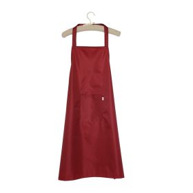 Kitchen Cooking Oil-proof Solid Color Waterproof Chef Overalls Women's Lengthened (Color: Red)