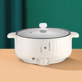 Non Stick Pot Household Electric Pot Integrated Type (Option: White-22cm-EU)