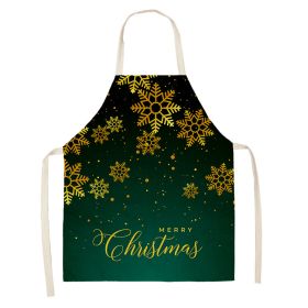 Household Green Series Christmas Dog Linen Apron Used In Kitchen (Option: Style 3-38x47cm)