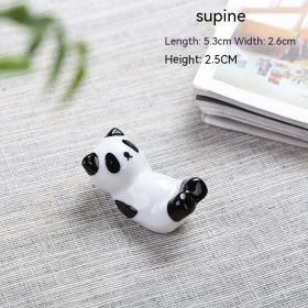 Creative Cute Little Panda Chopstick Holder Ceramic Decoration Home (Option: Supine)