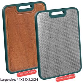 Ebony Thick 304 Stainless Steel Double-sided Cutting Board (Option: Green Edge-large)