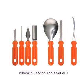 Halloween Stainless Steel Pumpkin Carving Set Fruit Carving Kitchen Gadgets (Option: 7 Piece Carving Tool Set Bulk)