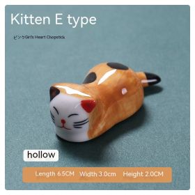 Cartoon Japanese Style Cute Animal Small Ceramic Ornaments Household Chopstick Holder (Option: 05 Kitty)