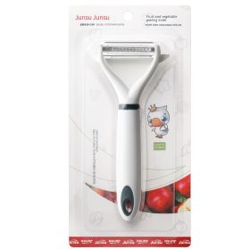 Kitchen Household Fruit Stainless Steel Peeler (Option: Double Blade White Green)