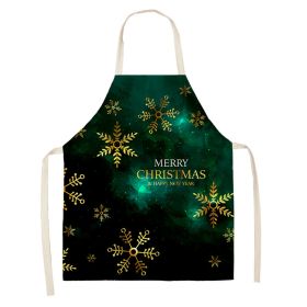 Household Green Series Christmas Dog Linen Apron Used In Kitchen (Option: Style Fifteen-38x47cm)