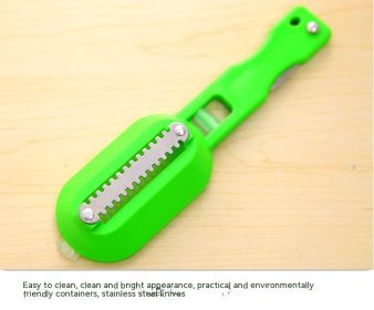 Fish Scale Planer Fish Scale Peeler Scale Remover Scale Multi-purpose Scale Scraping (Option: Green Straight Blade)