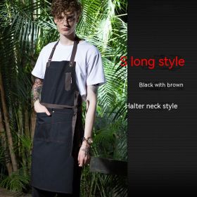 Coffee Tea Shop Adjustable Canvas Neck-hanging Apron (Option: 3064C Normal Style)