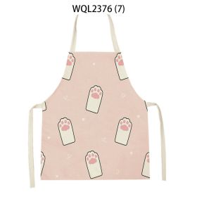 Anti-fouling Cartoon Apron Kitchen Printing Sleeveless Blouse (Option: WQL2376 7-68 55cm)