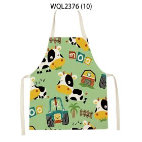 Anti-fouling Cartoon Apron Kitchen Printing Sleeveless Blouse (Option: WQL2376 10-47 38cm)