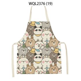 Anti-fouling Cartoon Apron Kitchen Printing Sleeveless Blouse (Option: WQL2376 19-68 55cm)