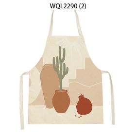 Simple Fabric Apron Kitchen Antifouling Work Clothes (Option: WQL2290 2-68 55cm)