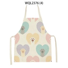 Anti-fouling Cartoon Apron Kitchen Printing Sleeveless Blouse (Option: WQL2376 4-47 38cm)