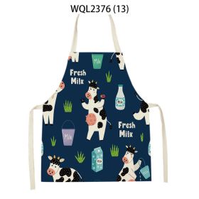 Anti-fouling Cartoon Apron Kitchen Printing Sleeveless Blouse (Option: WQL2376 13-47 38cm)