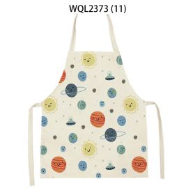 Anti-fouling Cartoon Apron Kitchen Printing Sleeveless Blouse (Option: WQL2373 11-68 55cm)