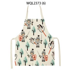 Anti-fouling Cartoon Apron Kitchen Printing Sleeveless Blouse (Option: WQL2373 6-47 38cm)