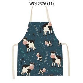 Anti-fouling Cartoon Apron Kitchen Printing Sleeveless Blouse (Option: WQL2376 11-47 38cm)