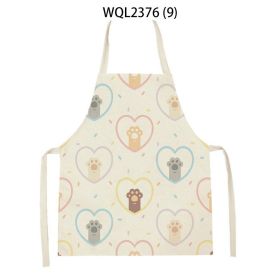 Anti-fouling Cartoon Apron Kitchen Printing Sleeveless Blouse (Option: WQL2376 9-47 38cm)