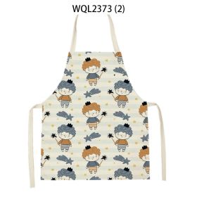 Anti-fouling Cartoon Apron Kitchen Printing Sleeveless Blouse (Option: WQL2373 2-68 55cm)