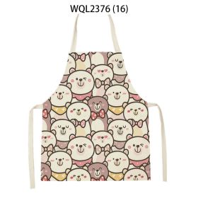 Anti-fouling Cartoon Apron Kitchen Printing Sleeveless Blouse (Option: WQL2376 16-47 38cm)