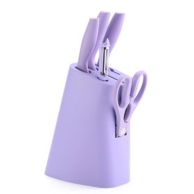 Color Straw Cutter With Cutting Board Suit (Option: Purple 6PCs)