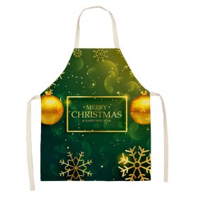 Household Green Series Christmas Dog Linen Apron Used In Kitchen (Option: Style 8-38x47cm)