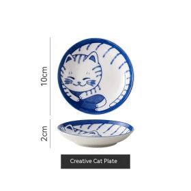 Home Cartoon Ceramic Cat Pattern Dish (Option: Creative Cat Dish B Style)