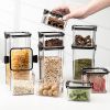 1pc 15.5oz/23.6oz/32.1oz/43.9oz/60.8oz Food Storage Container With Lid; Clear Plastic Kitchen And Pantry Organization Canisters