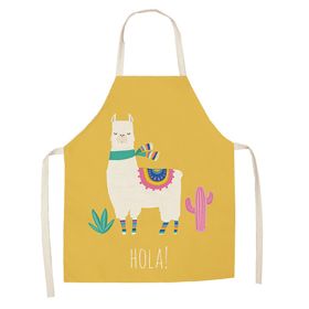 Cartoon Alpaca Cactus Cotton Linen Apron (Option: Style5-65x53cm)