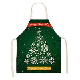 Household Green Series Christmas Dog Linen Apron Used In Kitchen (Option: Style 5-65x53cm)