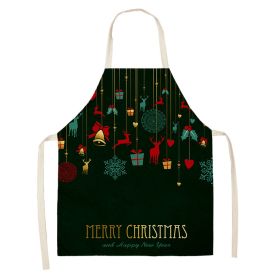 Household Green Series Christmas Dog Linen Apron Used In Kitchen (Option: Style 20-65x53cm)