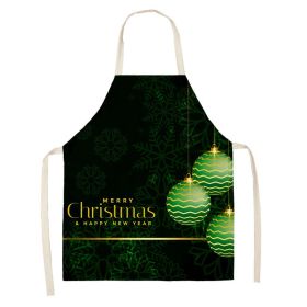 Household Green Series Christmas Dog Linen Apron Used In Kitchen (Option: Style 7-65x53cm)