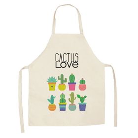 Cartoon Alpaca Cactus Cotton Linen Apron (Option: Style19-55x68cm)