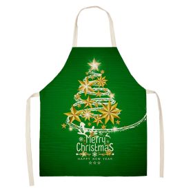 Household Green Series Christmas Dog Linen Apron Used In Kitchen (Option: Style 13-55x68cm)